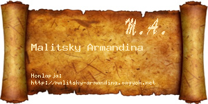 Malitsky Armandina névjegykártya